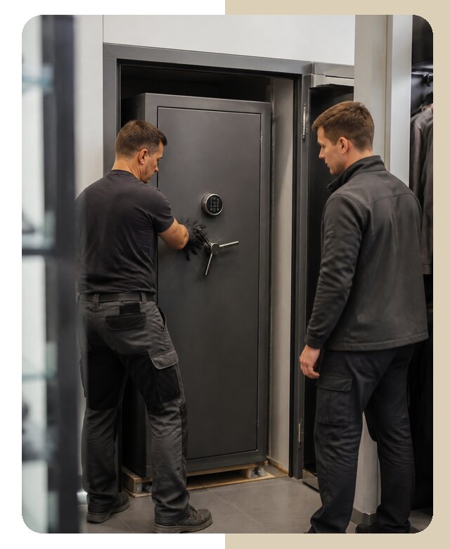 Установка сейфа в магазине в Лысьве по цене от 6667 р. | ДвериЛегко-Лсь